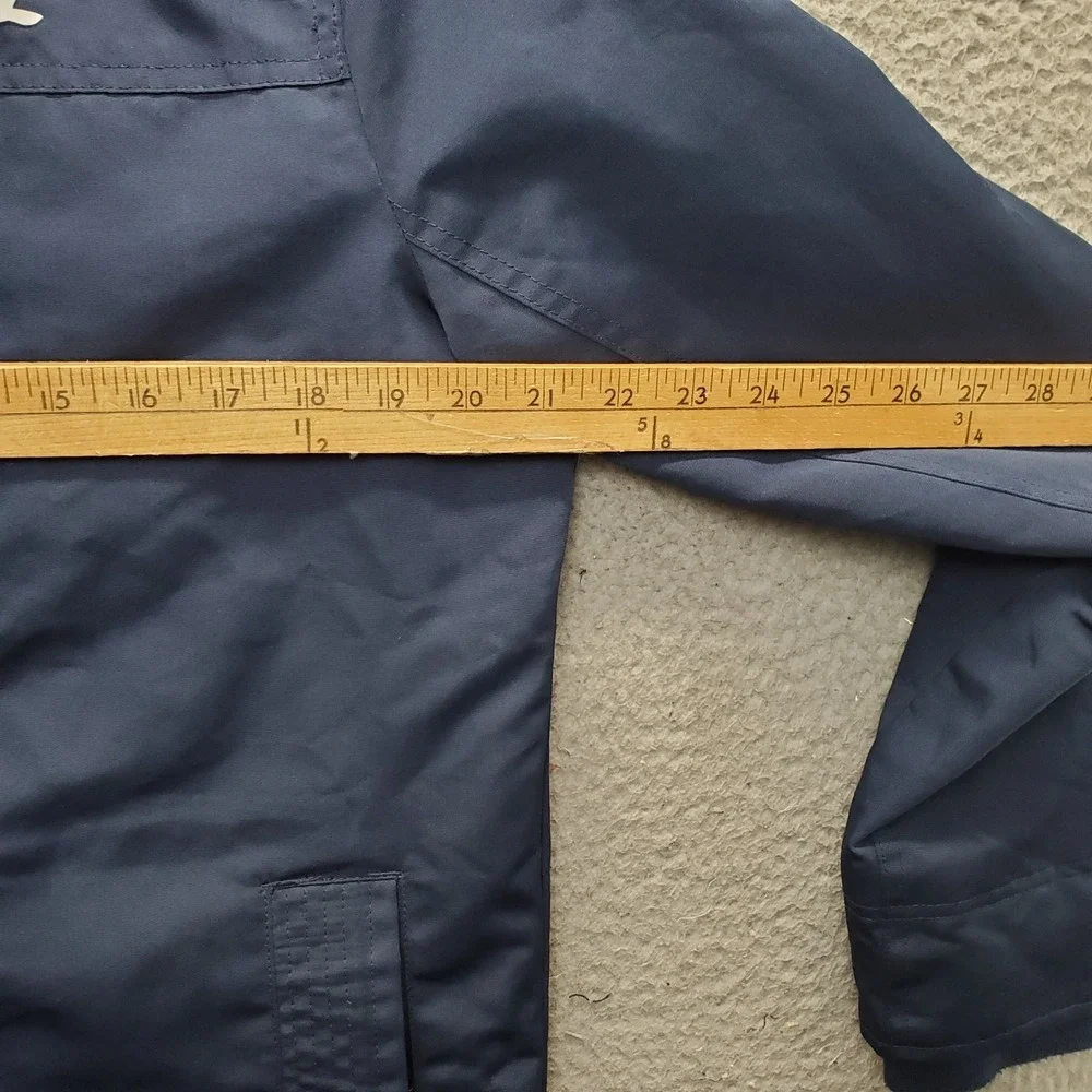 Hollister All-Weather Hooded Jacket Men S Navy Fleece Lined Hook & Loop Full Zip